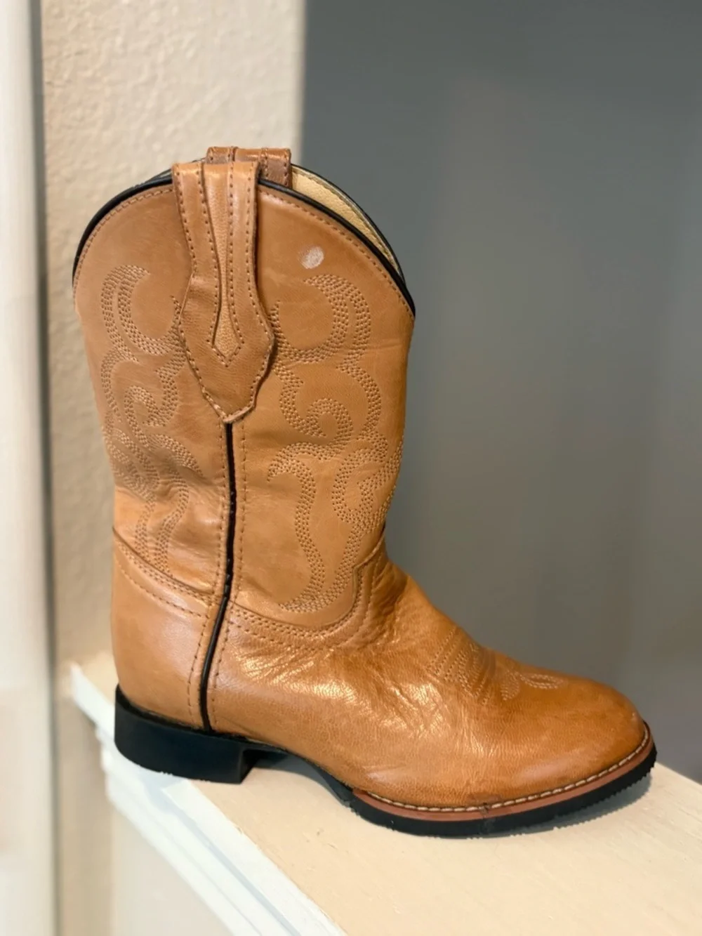 Cody James Western Boots Boys Youth Size 3 D Leather Brown Almond Toe 43134C